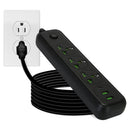 Power Strip with 5.9FT Extension Cord 3 AC Outlets and 2 USB A Ports 1 USB C Port 2500W Wall Mount Outlet Extender For Home Office Dorm Travel