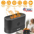 3D Flame Air Humidifier Essential Oil Ultrasonic Aroma Diffuser Bedroom Mist Home Spa Yoga Office Relax 2 Brightness with No Water Auto off Protection