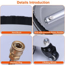 15in High Pressure Washer Flat Surface Cleaner 4000PSI Stainless Steel Disc Power Washer Broom with 3 Wheels 2 Washer Extension Wands 2 Replacement No