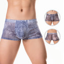 Men's Denim Print Low Waist Boxer Briefs