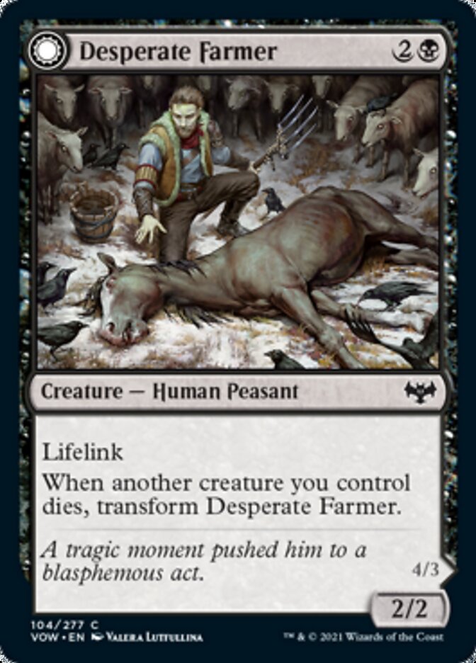 Desperate Farmer // Depraved Harvester (VOW-104) - Innistrad: Crimson Vow: (Double Faced Transform)