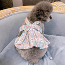 Dog Universal Cotton Blue And White Skirt Holding Hand Rope