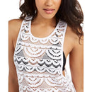Miken Juniors Crochet Racerback Drop-Waist Dress Cover-Up, White, Size Small