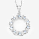 1.10 Carat Genuine Aquamarine and White Topaz .925 Sterling Silver Pendant