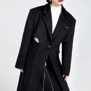 Fake Two-piece Hollow-out Long Wool Coat
