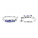 1.32 Carat Genuine Blue Sapphire .925 Sterling Silver Earrings