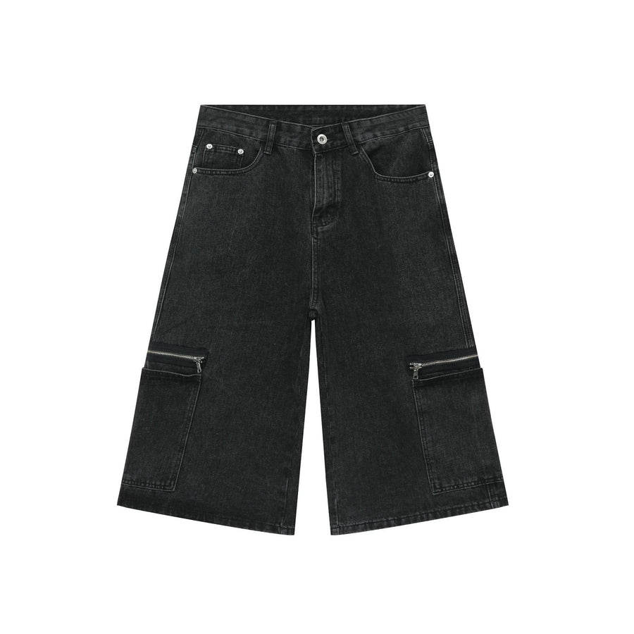 Workwear Denim Loose Street Cropped Shorts