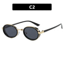 Oval Small-frame Sunglasses Steampunk Metal Sunglasses