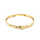 10k Yellow Gold Dome Childrens Diamond Cut Florentine Bangle