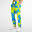 Yellow and Blue Paint Splatter Unisex Cargo Joggers (Fleece Lined)