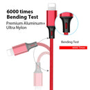 3 In 1 Charging Cable - Fast Charge, Durable 1.2M Length for iPhone, Android, Type-C Devices