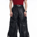 Niche Original Design Tassel PU Leather Pants