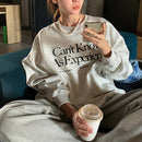 Fleece-Lined Loose Casual Pullover
