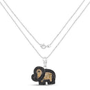 0.89 Carat Genuine Black Diamond and Yellow Diamond .925 Sterling Silver Pendant