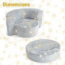 2-in-1 Toddler Chair Glow in the Dark Kids Couch with Cover Convertible Sofa-Gray