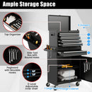 2-in-1 Tool Chest and Cabinet with 5 Sliding Drawers-Black