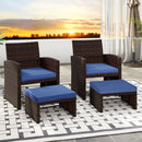 Multipurpose Outdoor 2 Pieces Patio PE Rattan Ottomans Footstool