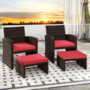 Multipurpose Outdoor 2 Pieces Patio PE Rattan Ottomans Footstool