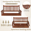 2-Person Wooden Outdoor Porch Swing with 500 lbs Weight Capacity