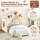 3-4 Kids Large Play Tent House with 2 Opening Doors and Star Lights-Beige