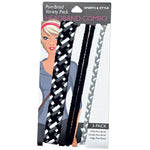 3 Pack Black In Between Variety Pack Headband | Pom Braid Hair Accessory