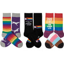 3 Pack Pride Socks | LGBTQIA Rainbow Unicorn Pronouns Socks