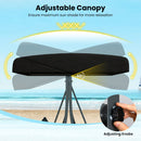 3-Person Porch Swing with Stand Outdoor Canopy Swing with Rattan Seat Back-Black