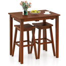 3-Piece Bar Table Set with Pub Table and 2 Saddle Stools