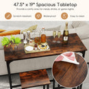 Industrial 3-Piece 47.5" Counter-Height Dining Table and 2 Bar Stools