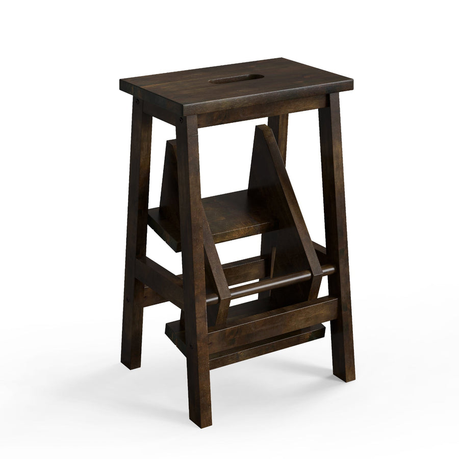 3-in-1 Rubber Wood Step Stool with Convenient Handle
