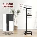 3-Position Height Adjustable Lectern Table with Tilted Tabletop-Black