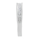 18K White Gold Round Diamond 1/2 Cttw Channel Band Ring