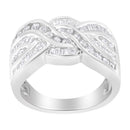10K White Gold Diamond Bypass Ring (1 Cttw, H-I Color, I1-I2 Clarity) - Size 6-3/4