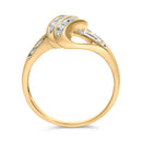 10K Yellow Gold Plated .925 Sterling Silver 1.0 Cttw Diamond Flower Cluster Open Halo Floral Ring (J-K Color, I2-I3 Clarity) - Size 6
