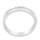 18K White Gold 1/4 Cttw Channel Set Brilliant Round-Cut Diamond Classic 11 Stone Wedding Band Ring (E-F Color, I1-I2 Clarity) - Size 5