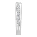 IGI Certified 1.0 Cttw Diamond 18K White Gold Channel-Set Half-Eternity Band Wedding Ring (E-F Color, I1-I2 Clarity) - Size 5-1/2