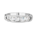.925 Sterling Silver 1/2 Cttw Baguette Cut Diamond Channel Set X-Station Wedding Ring (H-I Color, I1-I2 Clarity) - Size 6-1/2