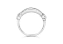 .925 Sterling Silver 1/2 Cttw Baguette Cut Diamond Channel Set X-Station Wedding Ring (H-I Color, I1-I2 Clarity) - Size 6-1/2