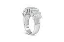.925 Sterling Silver 1.0 Cttw Baguette Cut Diamond Vertical Channel Fluted Multi-Row Unisex Fashion Wedding Ring (H-I Color, I1-I2 Clarity) - Size 6-3/4