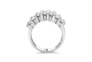 .925 Sterling Silver 1.0 Cttw Baguette Cut Diamond Vertical Channel Fluted Multi-Row Unisex Fashion Wedding Ring (H-I Color, I1-I2 Clarity) - Size 6-3/4
