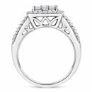 10K White Gold Diamond Cluster Ring (1 Cttw, H-I Color, I1-I2 Clarity) - Size 6-3/4