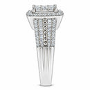 10K White Gold Diamond Cluster Ring (1 Cttw, H-I Color, I1-I2 Clarity) - Size 6-3/4