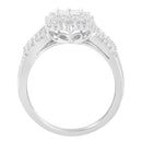 10K White Gold Diamond Cluster Ring (1 cttw, H-I Color, I1-I2 Clarity)