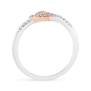 14K Rose Gold Plated and White .925 Sterling Silver 1/5 Cttw Round-Cut Diamond Open Heart Promise Ring (I-J Color, I2-I3 Clarity) - Ring Size 7