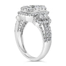 14K White Gold 2 1/4 Cttw Diamond Cocktail Cluster Ring (G-H Color, SI2-I1 Clarity) - Size 7