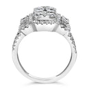 14K White Gold 2 1/4 Cttw Diamond Cocktail Cluster Ring (G-H Color, SI2-I1 Clarity) - Size 7