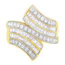 10K Yellow Gold Diamond Bypass Ring (1 1/7 Cttw, I-J Color, I1-I2 Clarity) - Size 5