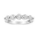 14K White Gold 1.00 Cttw Brilliant Round Cut Diamond 5-Stone Band Ring (H-I Color, SI2-I1 Clarity) - Ring Size 7