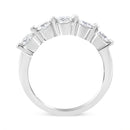 14K White Gold 1.00 Cttw Brilliant Round Cut Diamond 5-Stone Band Ring (H-I Color, SI2-I1 Clarity) - Ring Size 7
