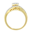 10K Yellow Gold Diamond Cluster Ring (1/2 Cttw, I-J Color, I2-I3 Clarity) - Size 6